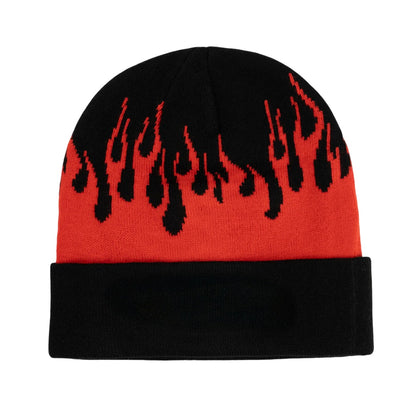 Black - Back - Hot Wheels Unisex Adult Flames Beanie