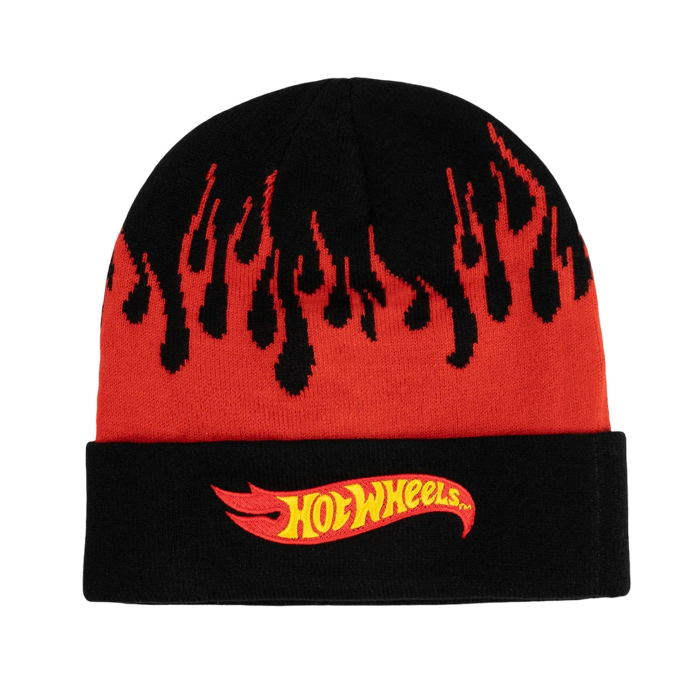 Black - Front - Hot Wheels Unisex Adult Flames Beanie