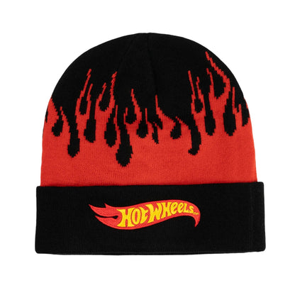 Black - Front - Hot Wheels Unisex Adult Flames Beanie