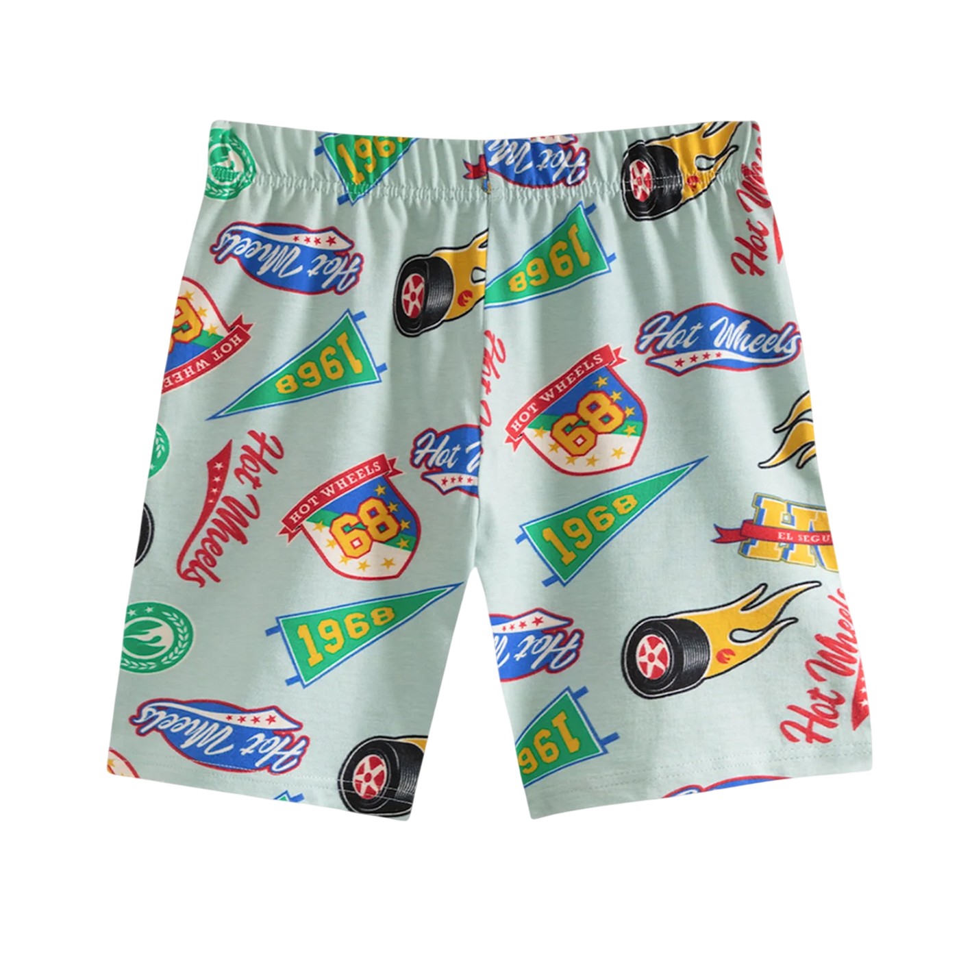 Multicoloured - Side - Hot Wheels Boys Retro Badge Short-Sleeved Short Pyjama Set (Pack of 2)