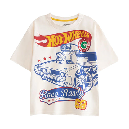 Multicoloured - Lifestyle - Hot Wheels Boys Retro Badge Short-Sleeved Short Pyjama Set (Pack of 2)