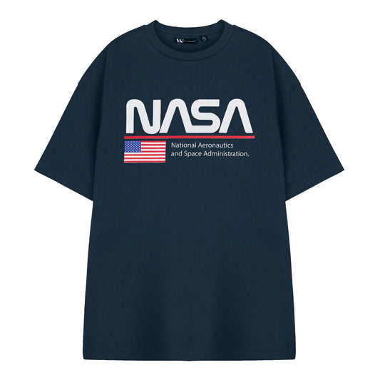 Navy - Front - NASA Unisex Adult Space Administration Short-Sleeved T-Shirt