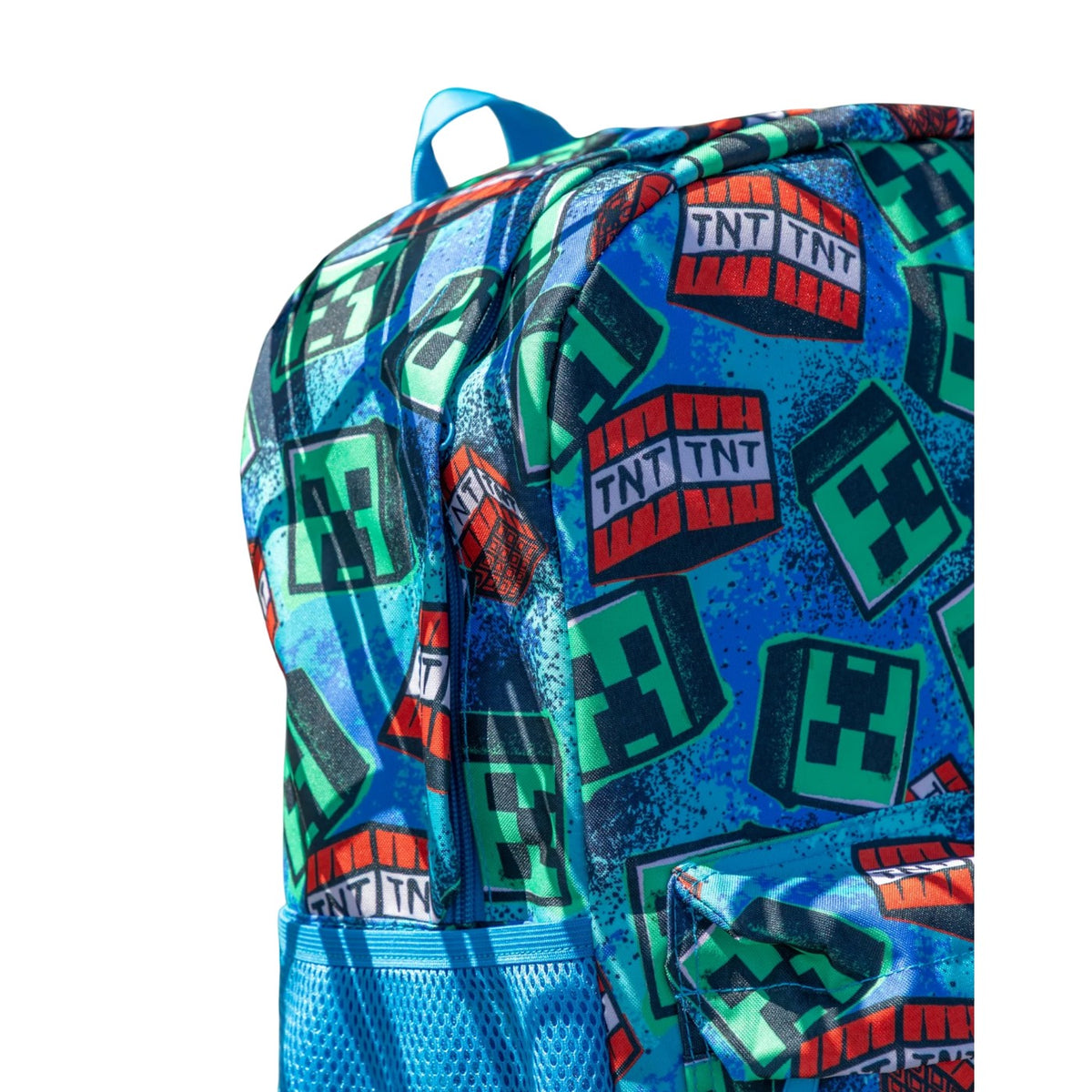 Blue - Side - Minecraft Childrens-Kids Logo Backpack