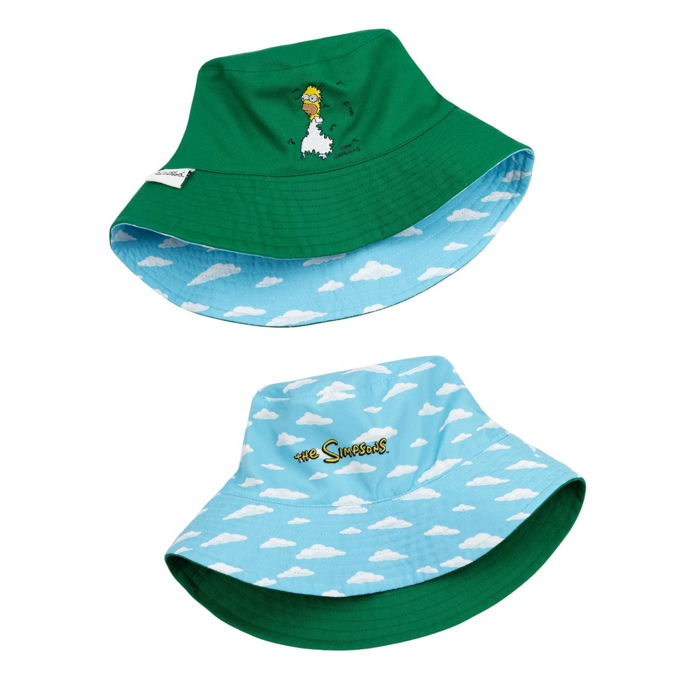 Multicoloured - Back - The Simpsons Mens Reversible Bucket Hat