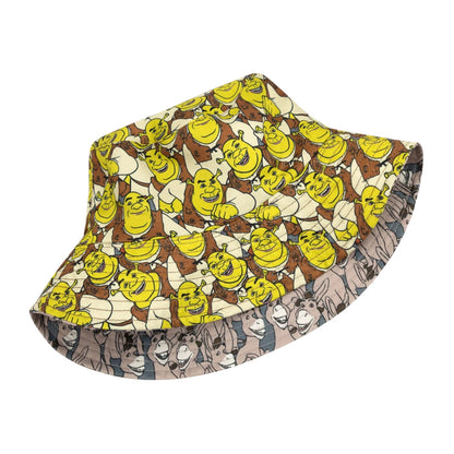 Multicoloured - Back - Shrek Mens Donkey Reversible Bucket Hat
