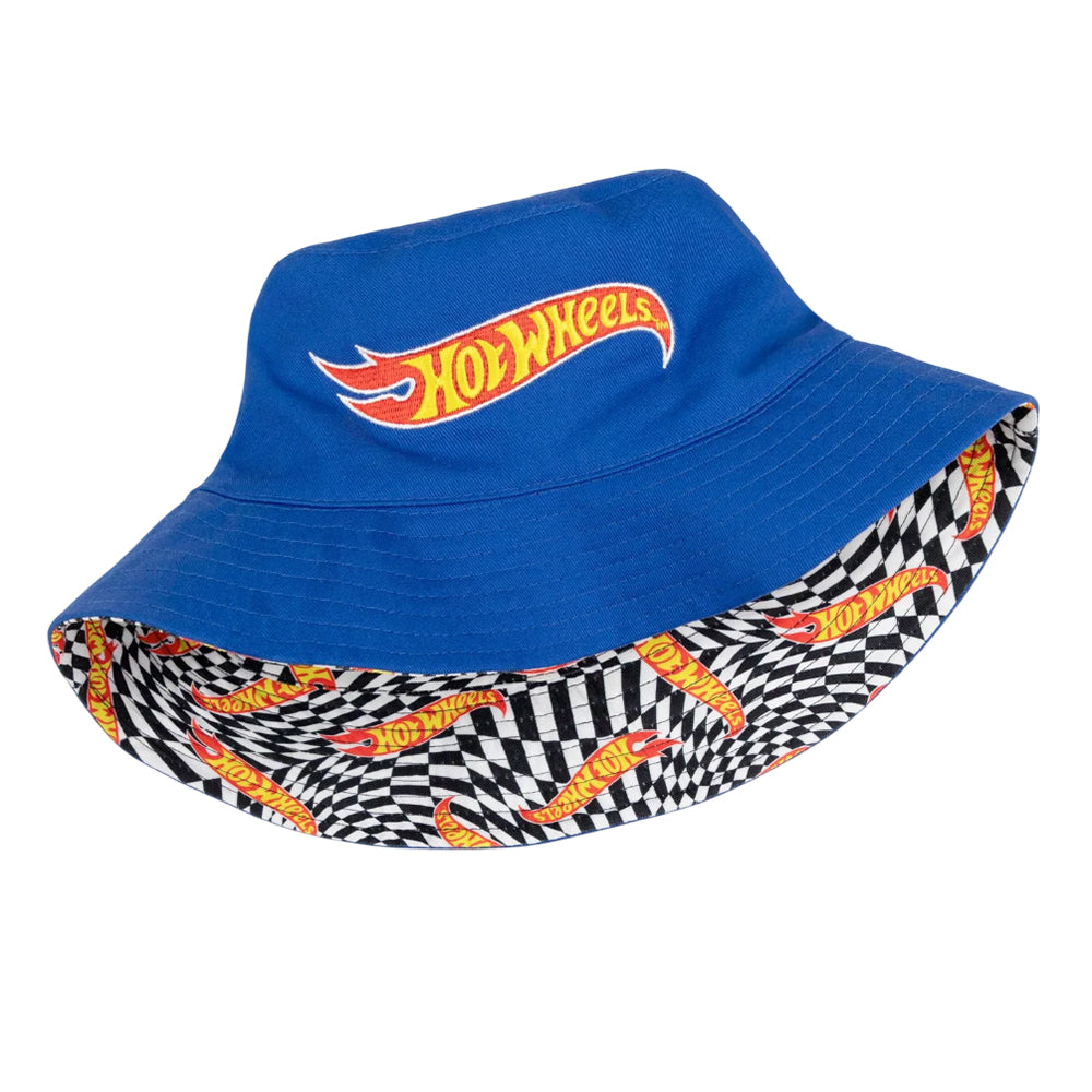 Multicoloured - Back - Hot Wheels Mens Checkerboard Logo Reversible Bucket Hat
