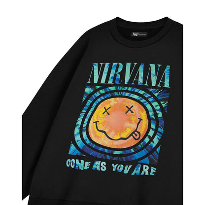 Black - Close up - Nirvana Unisex Adult Come As You Are Sweatshirt