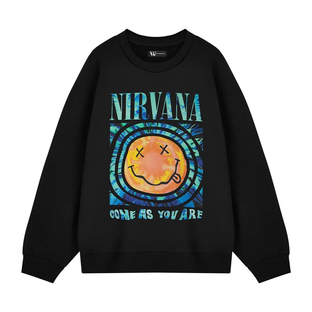 Black - Front - Nirvana Unisex Adult Come As You Are Sweatshirt