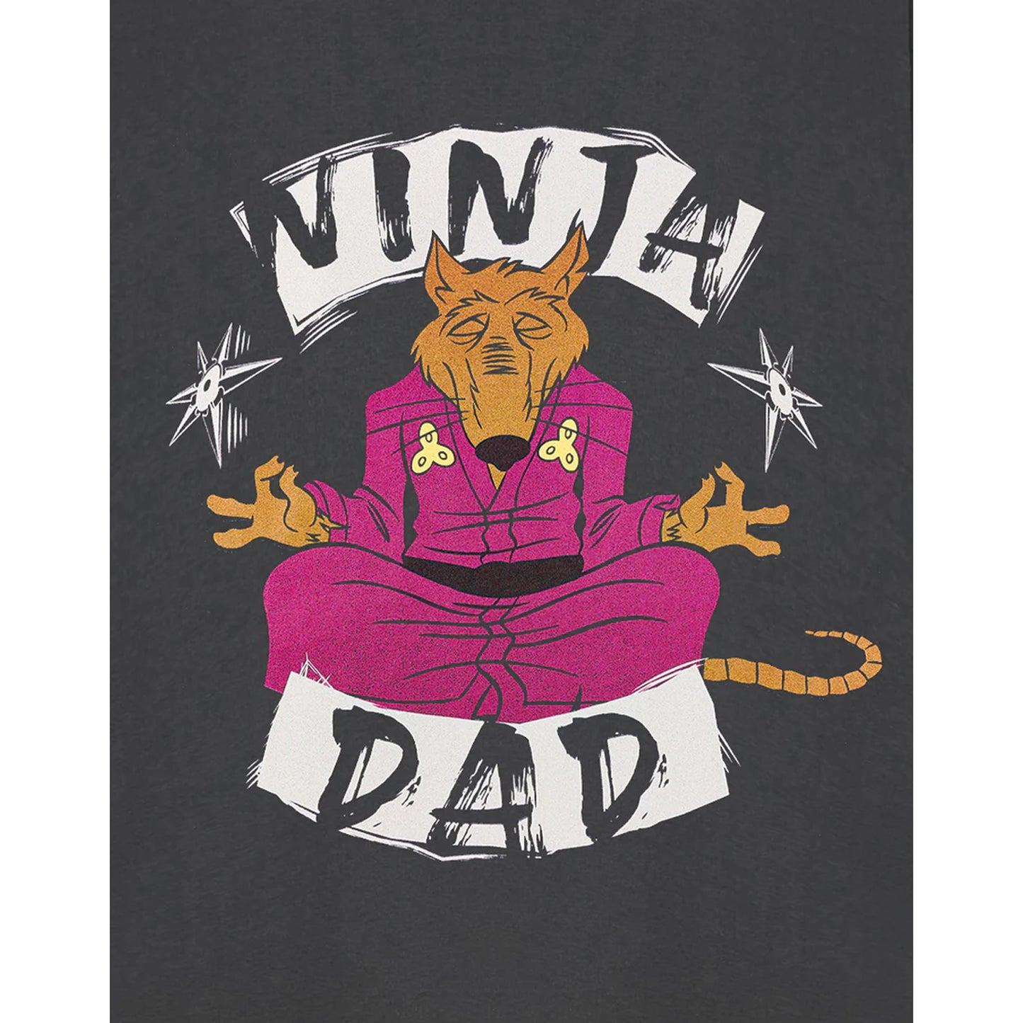 Charcoal - Side - Teenage Mutant Ninja Turtles Mens Ninja Dad Short-Sleeved T-Shirt