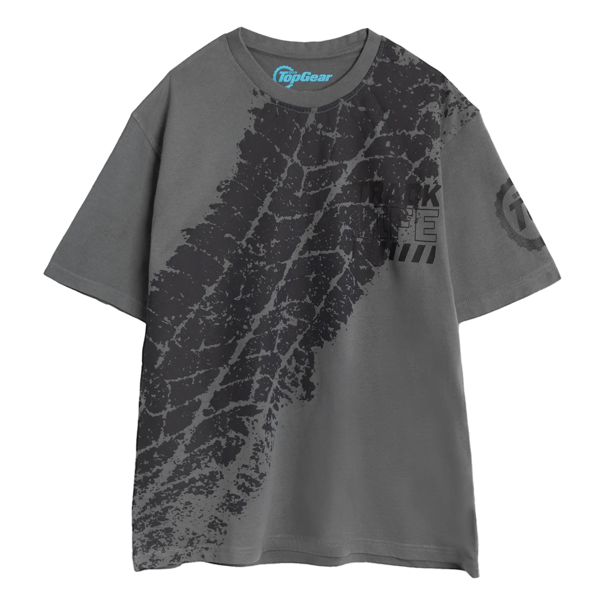 Grey - Front - Top Gear Unisex Adult Track Life Short-Sleeved T-Shirt