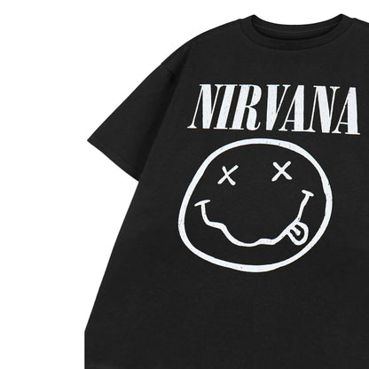 Black - Side - Nirvana Boys Logo Short-Sleeved T-Shirt