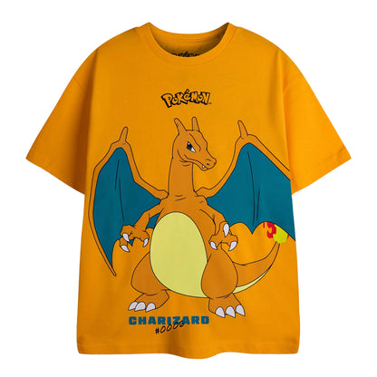 Purple-Yellow-Orange - Side - Pokemon Boys Short-Sleeved T-Shirt (Pack Of 3)