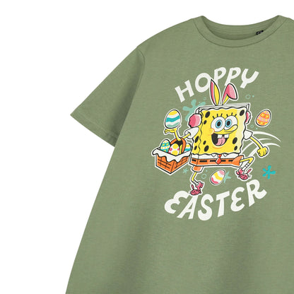 Green - Side - SpongeBob SquarePants Childrens-Kids Hoppy Easter T-Shirt