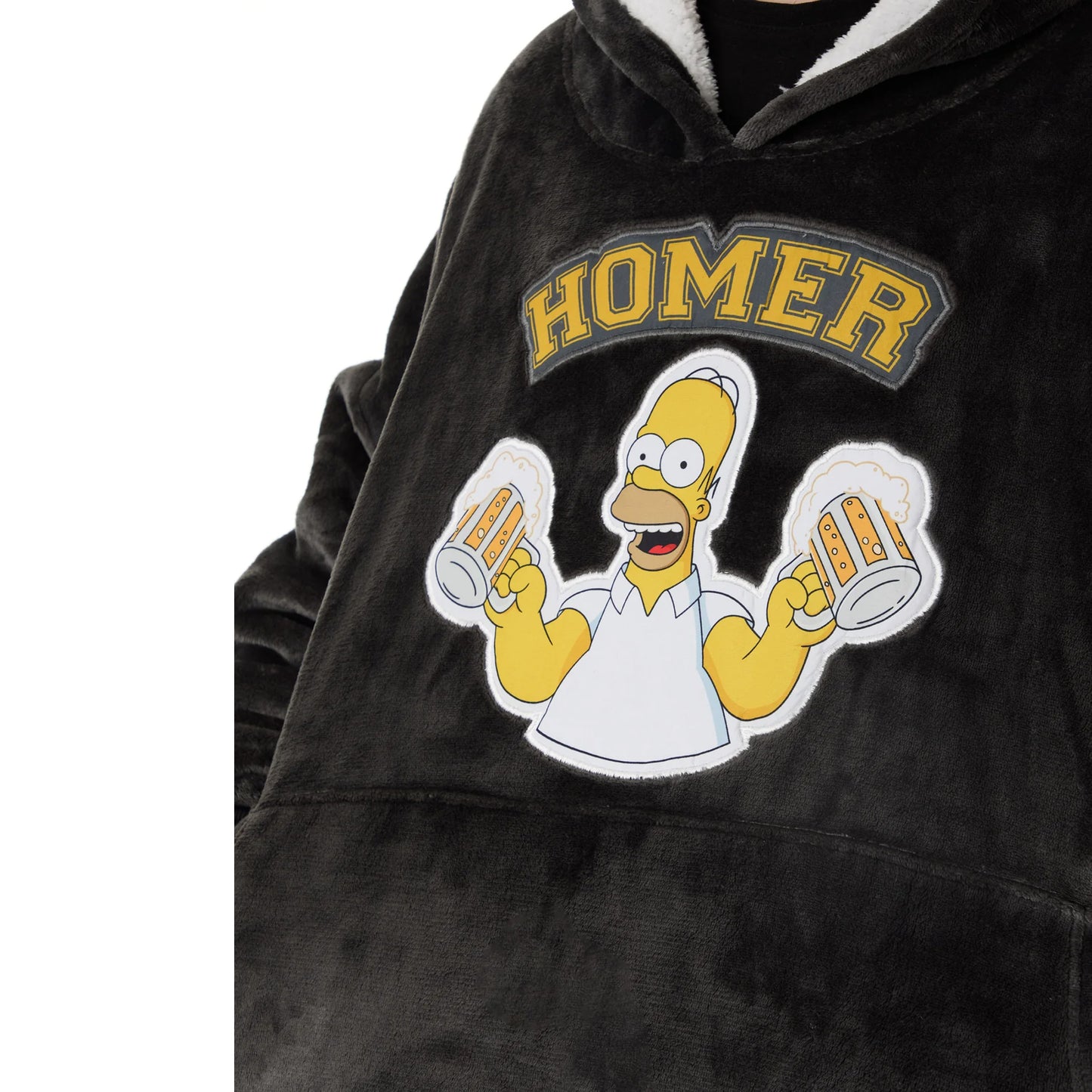 Black - Side - The Simpsons Mens Homer Simpson Blanket Hoodie