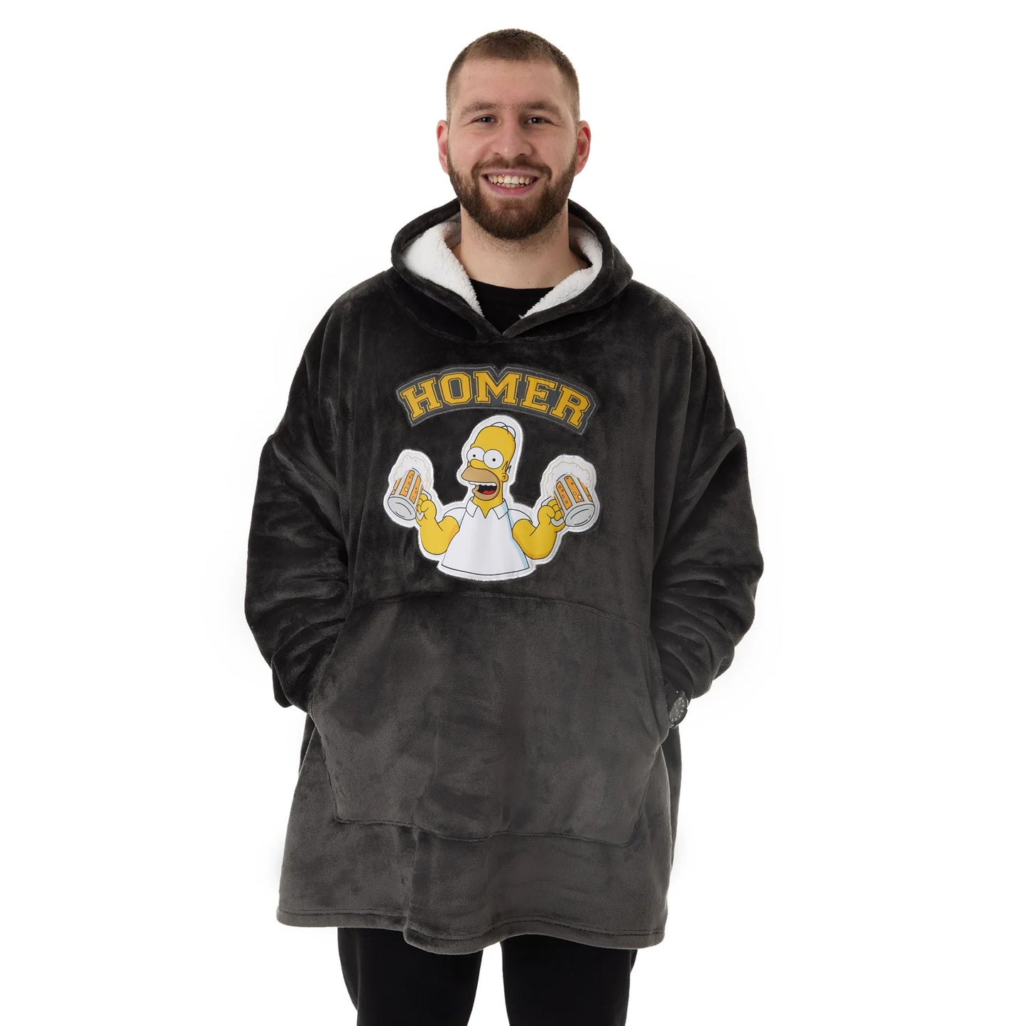 Black - Front - The Simpsons Mens Homer Simpson Blanket Hoodie