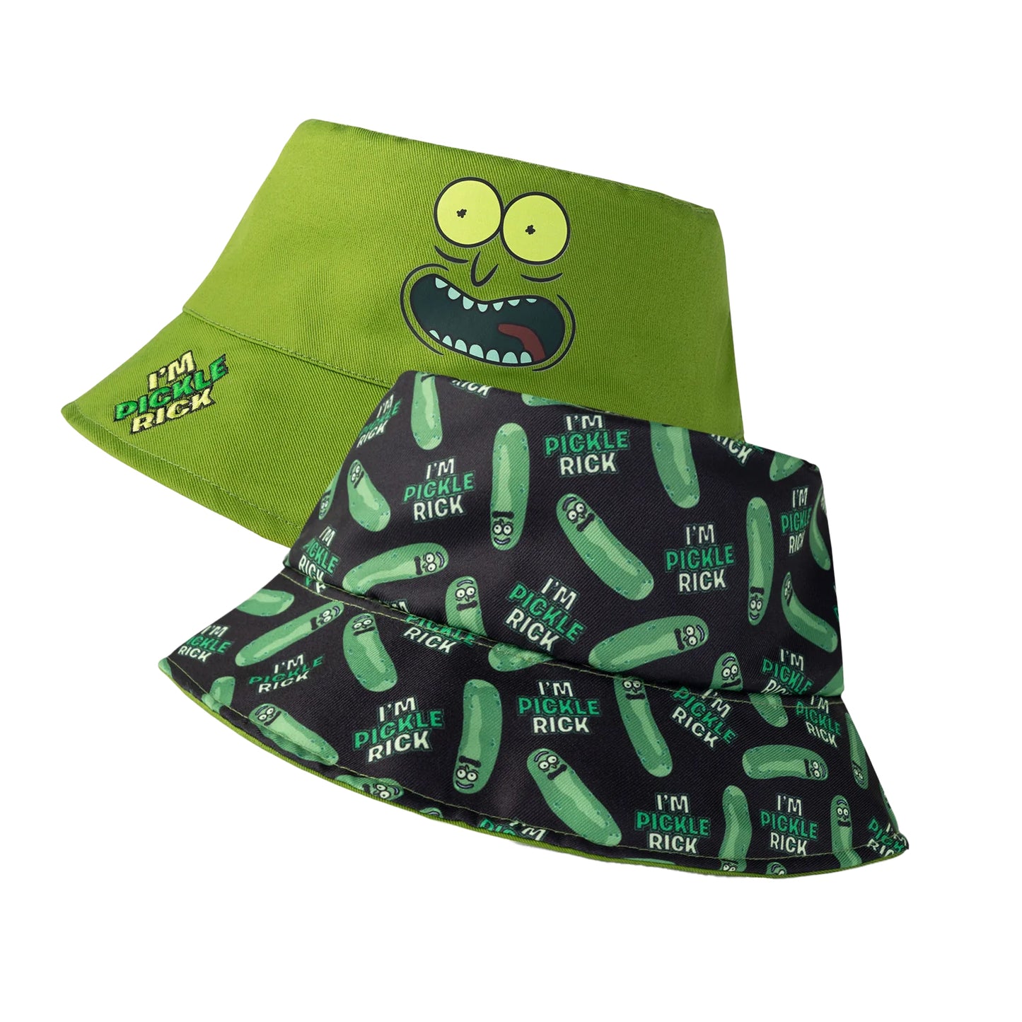 Green - Back - Rick And Morty Mens I´m Pickle Rick Reversible Bucket Hat