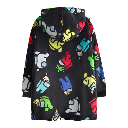 Multicoloured - Back - Among Us Boys Character All-Over Print Blanket Hoodie