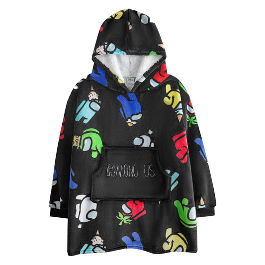 Multicoloured - Front - Among Us Boys Character All-Over Print Blanket Hoodie