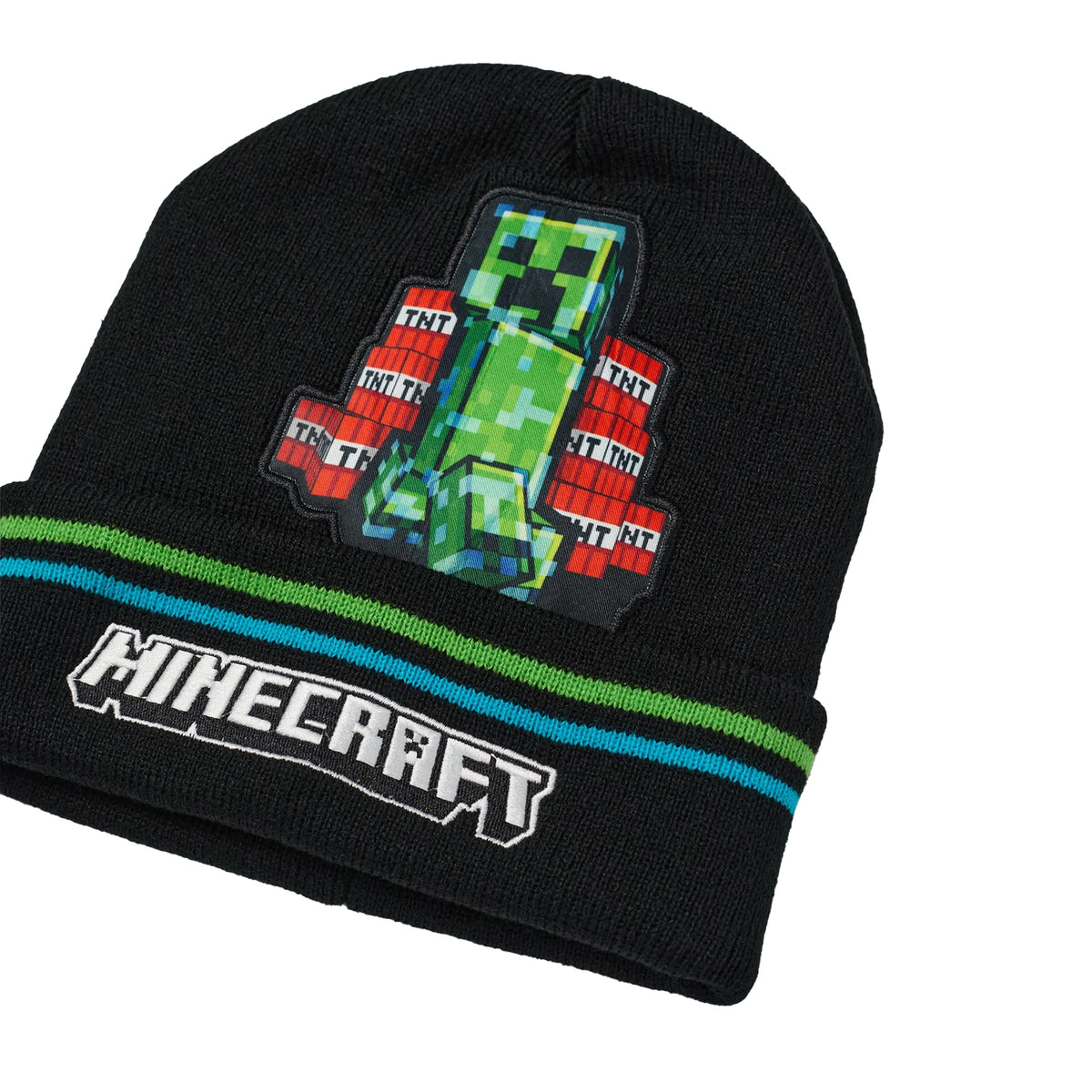 Black - Lifestyle - Minecraft Boys Creeper Beanie & Gloves Set