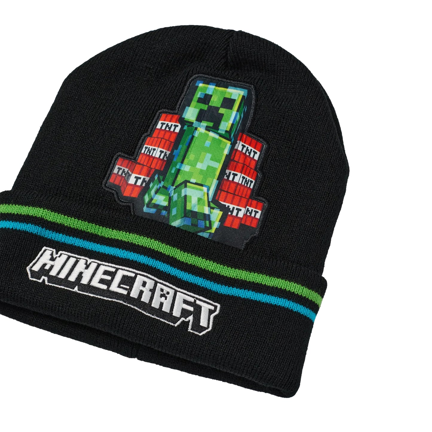 Black - Lifestyle - Minecraft Boys Creeper Beanie & Gloves Set