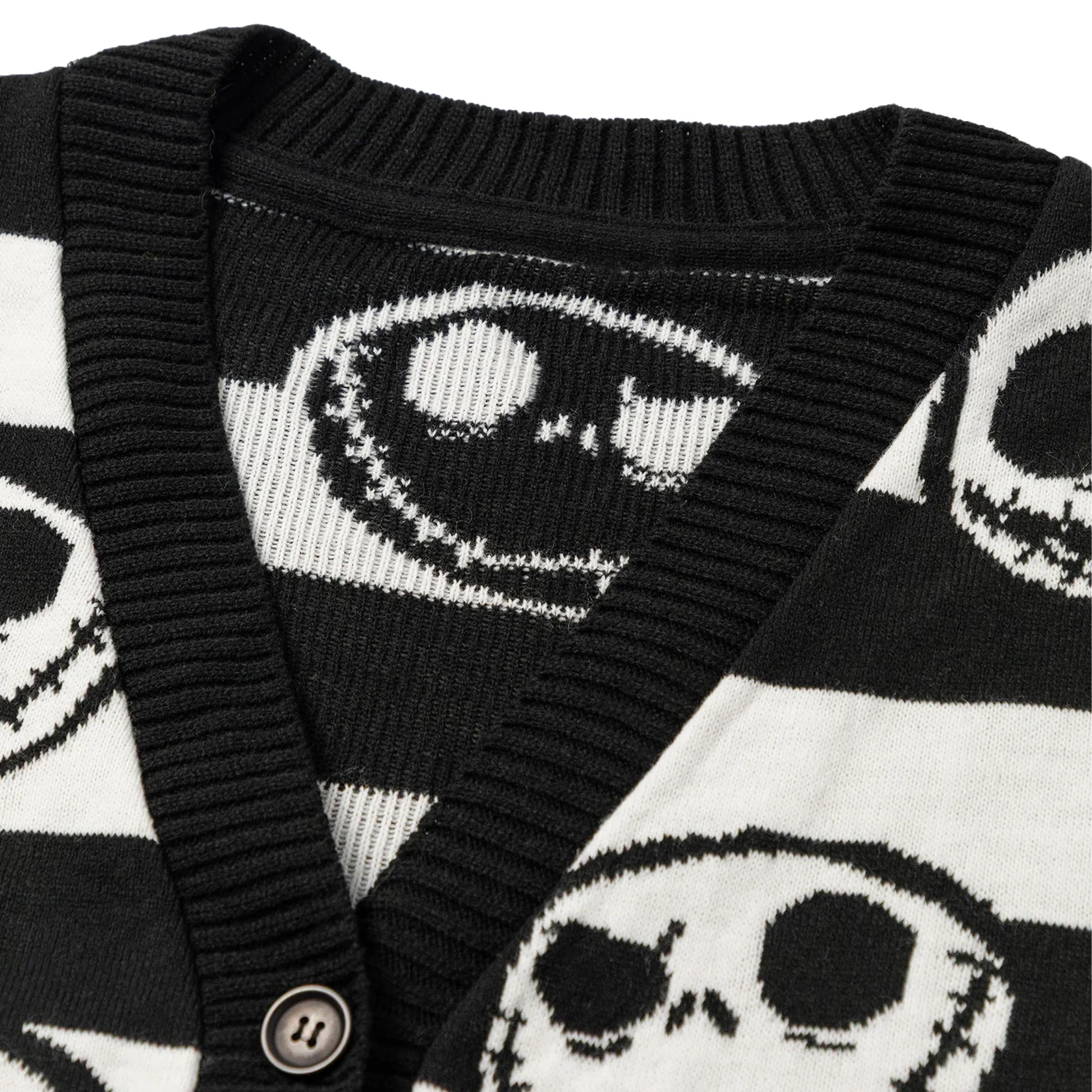 Black - Side - The Nightmare Before Christmas Womens-Ladies Jack Skellington Cardigan