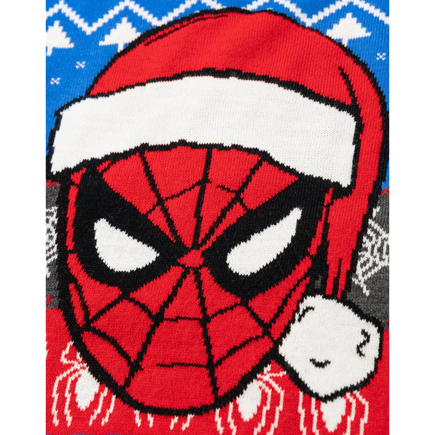Blue - Lifestyle - Spider-Man Boys Face Christmas Jumper