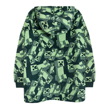 Green - Back - Minecraft Boys Creeper Blanket Hoodie