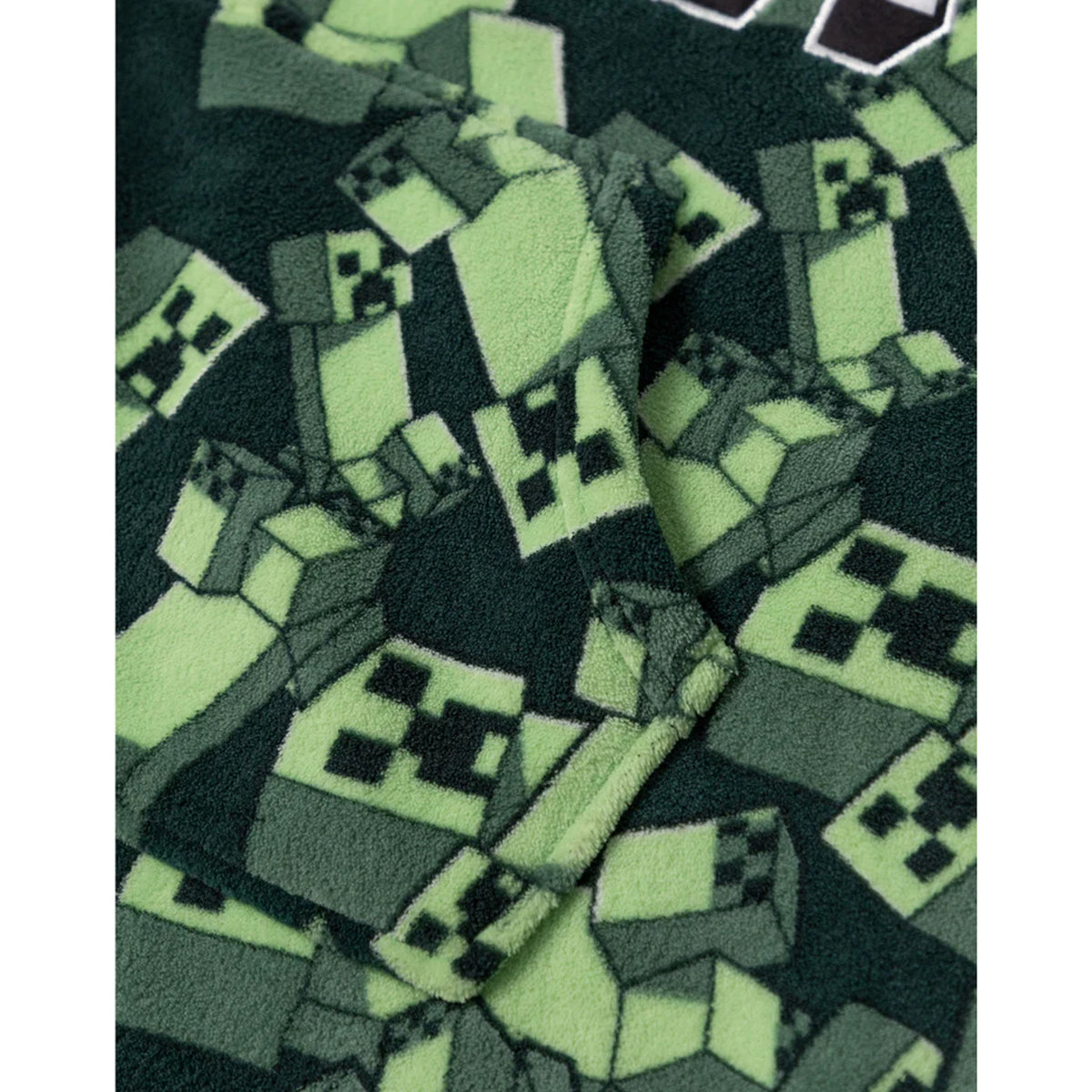 Green - Lifestyle - Minecraft Boys Creeper Blanket Hoodie