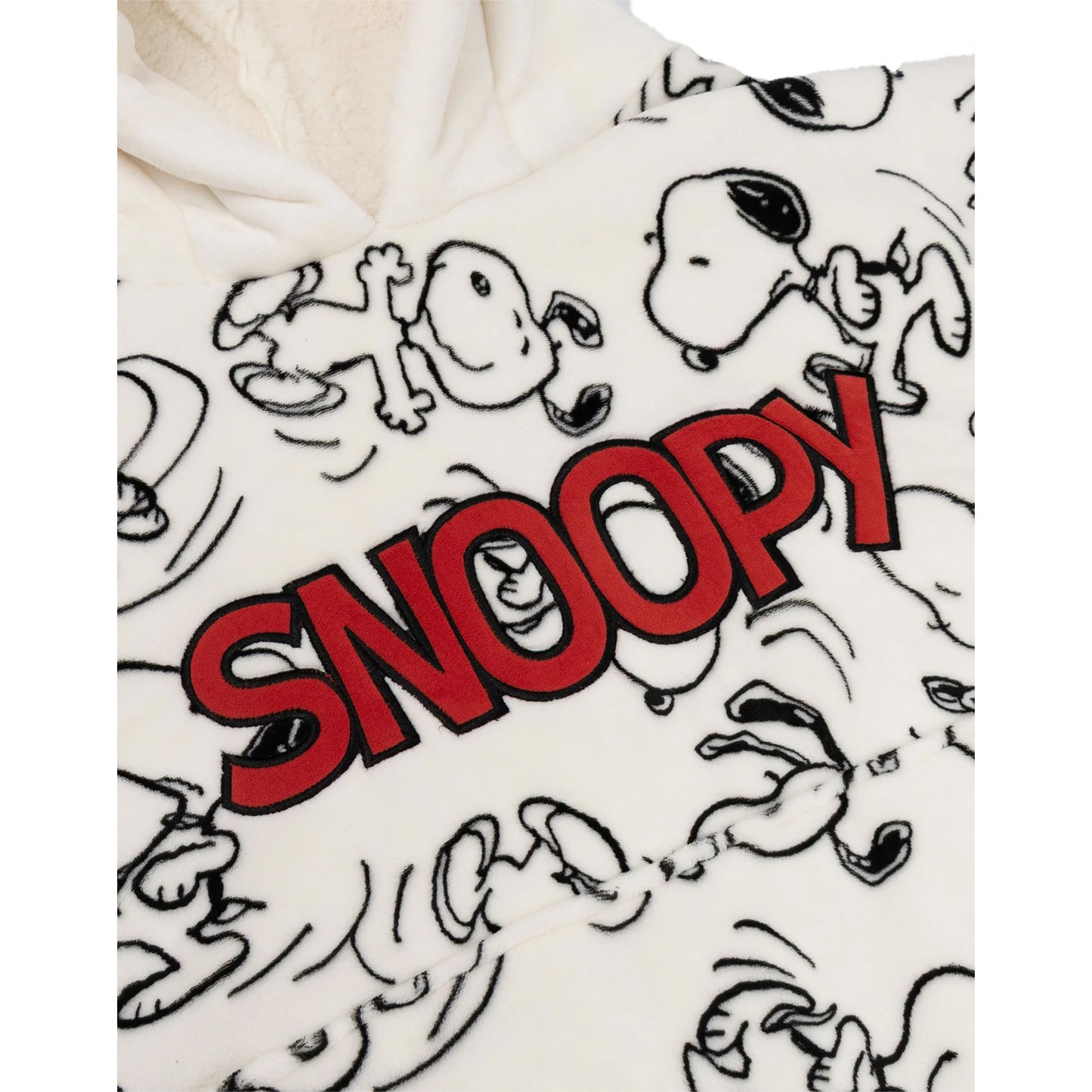 Off White-Black - Lifestyle - Peanuts Womens-Ladies Snoopy Blanket Hoodie