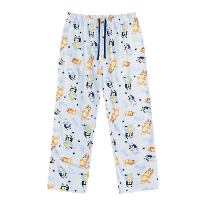 Multicoloured - Side - Bluey Mens Family Long Pyjama Set