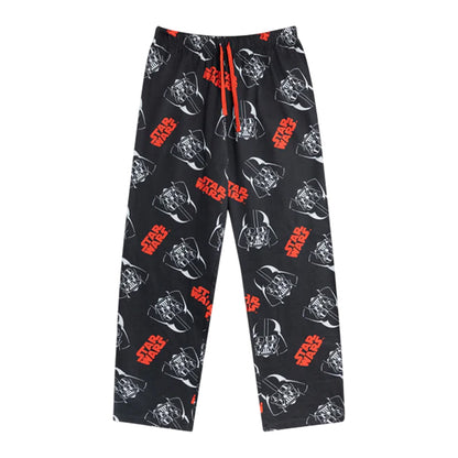 Black - Side - Star Wars Mens Darth Vader Short-Sleeved Long Pyjama Set
