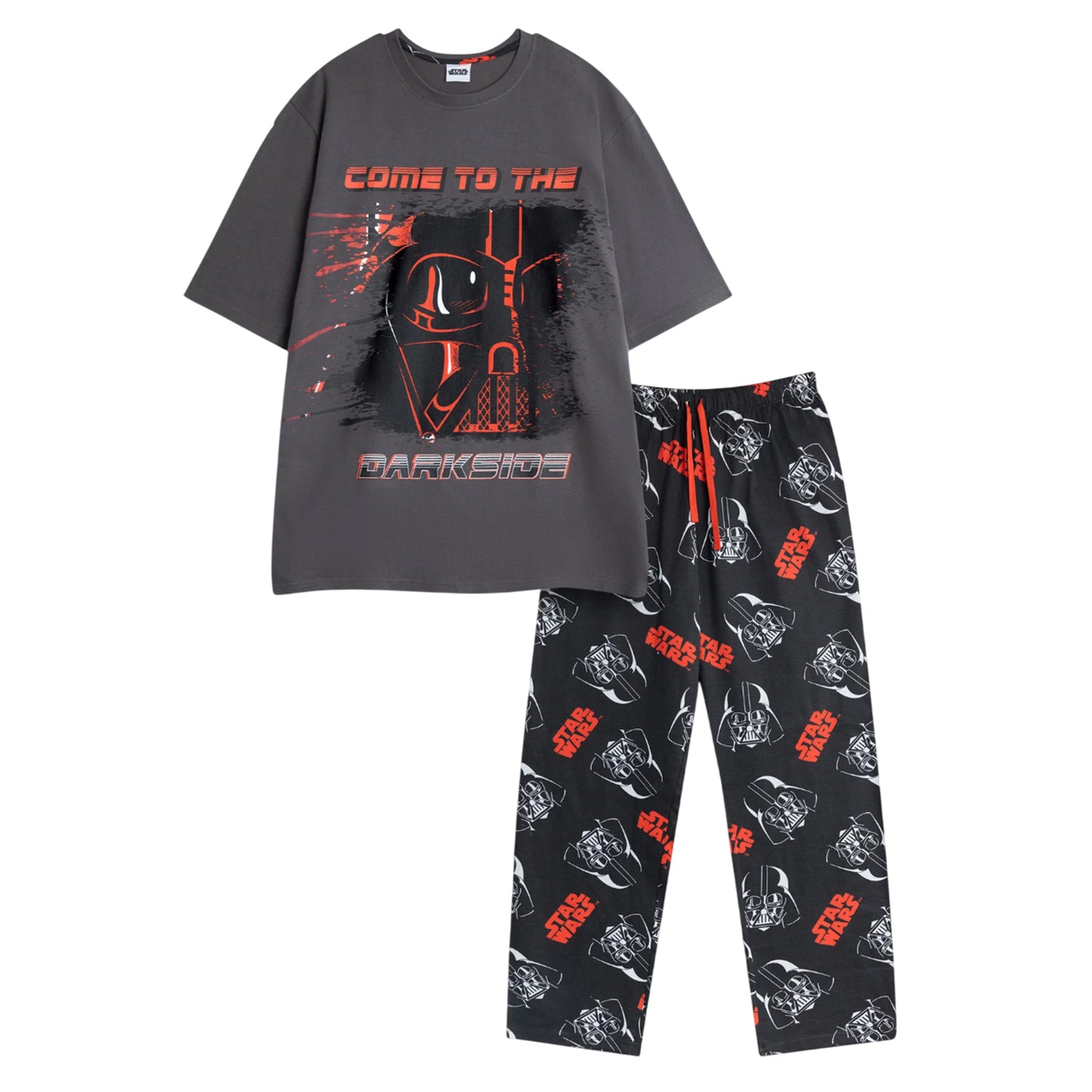 Black - Front - Star Wars Mens Darth Vader Short-Sleeved Long Pyjama Set