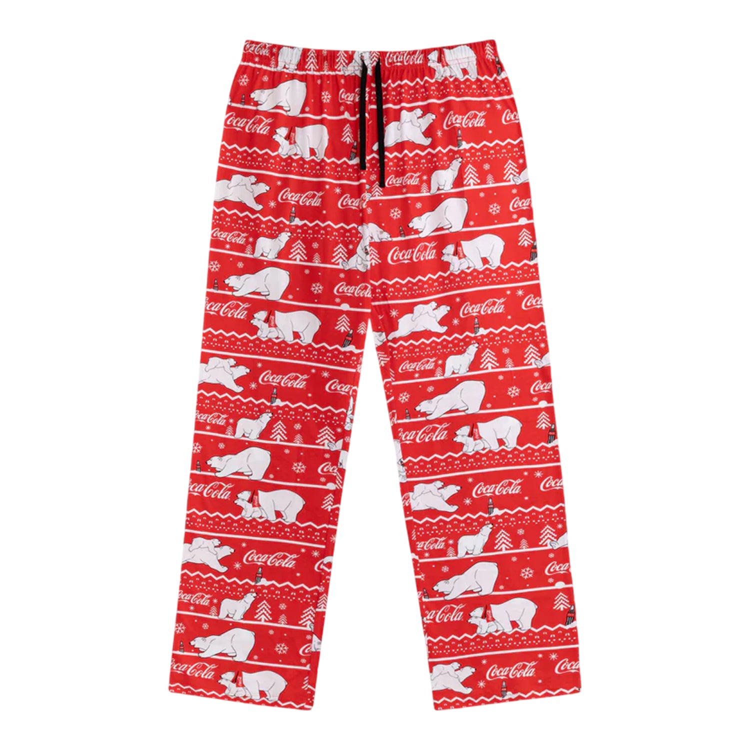 Grey-Red - Side - Coca-Cola Womens-Ladies Logo Short-Sleeved Long Pyjama Set
