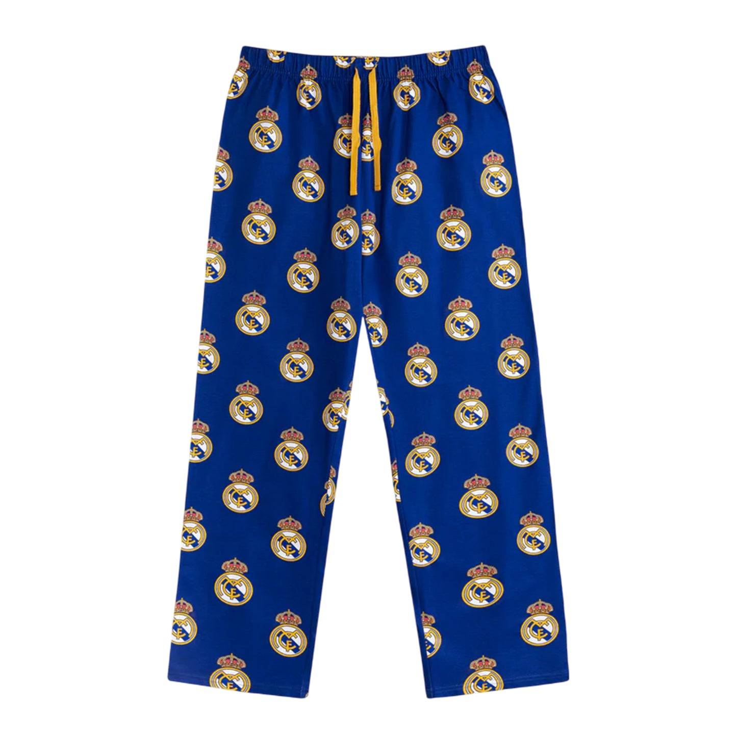 White-Blue - Side - Real Madrid CF Mens Crest Short-Sleeved Long Pyjama Set