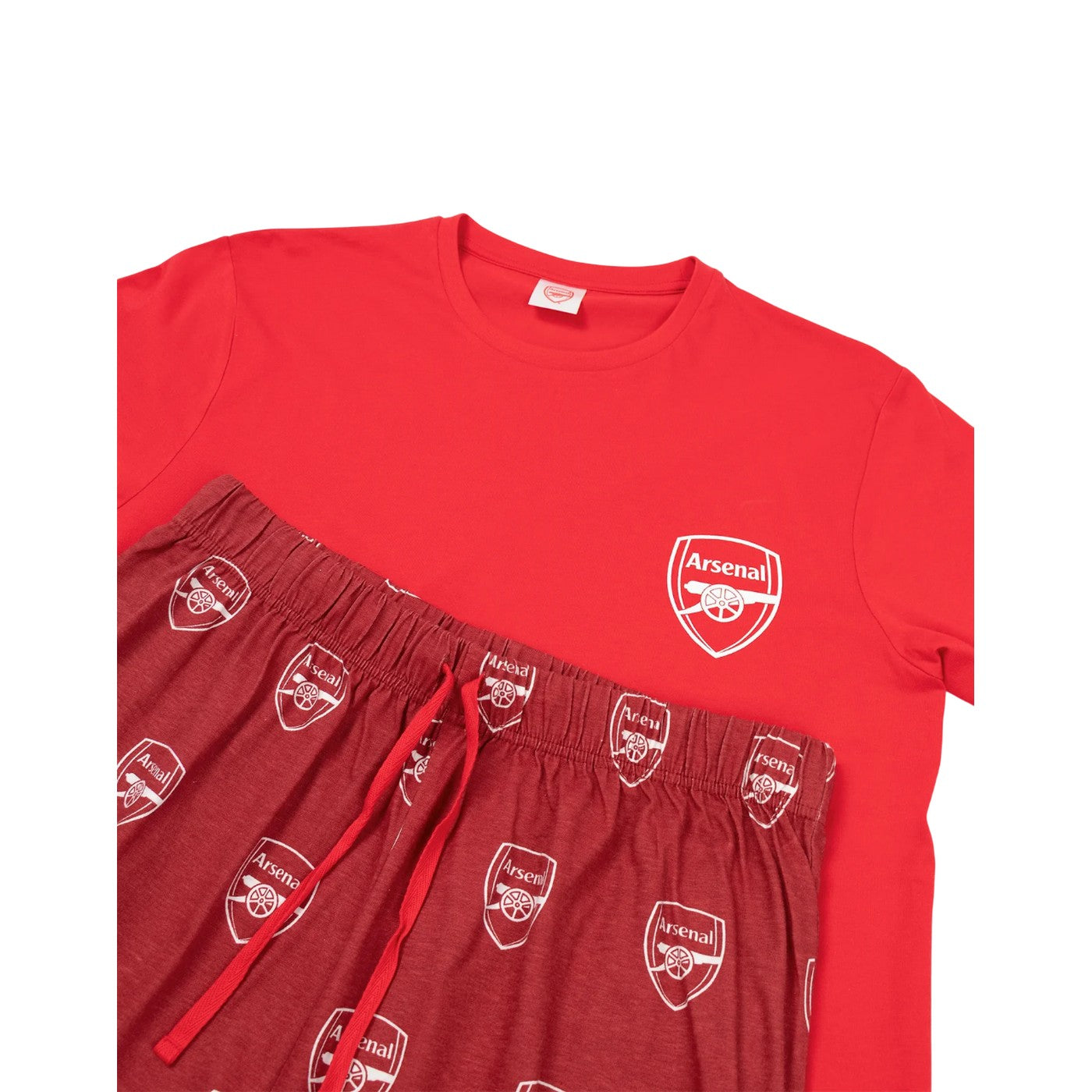 Red - Lifestyle - Arsenal FC Mens Crest Short-Sleeved Long Pyjama Set