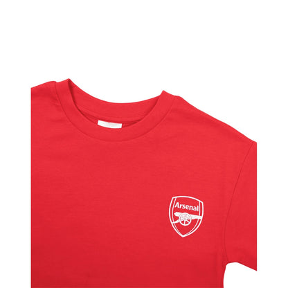Red - Pack Shot - Arsenal FC Mens Crest Short-Sleeved Long Pyjama Set