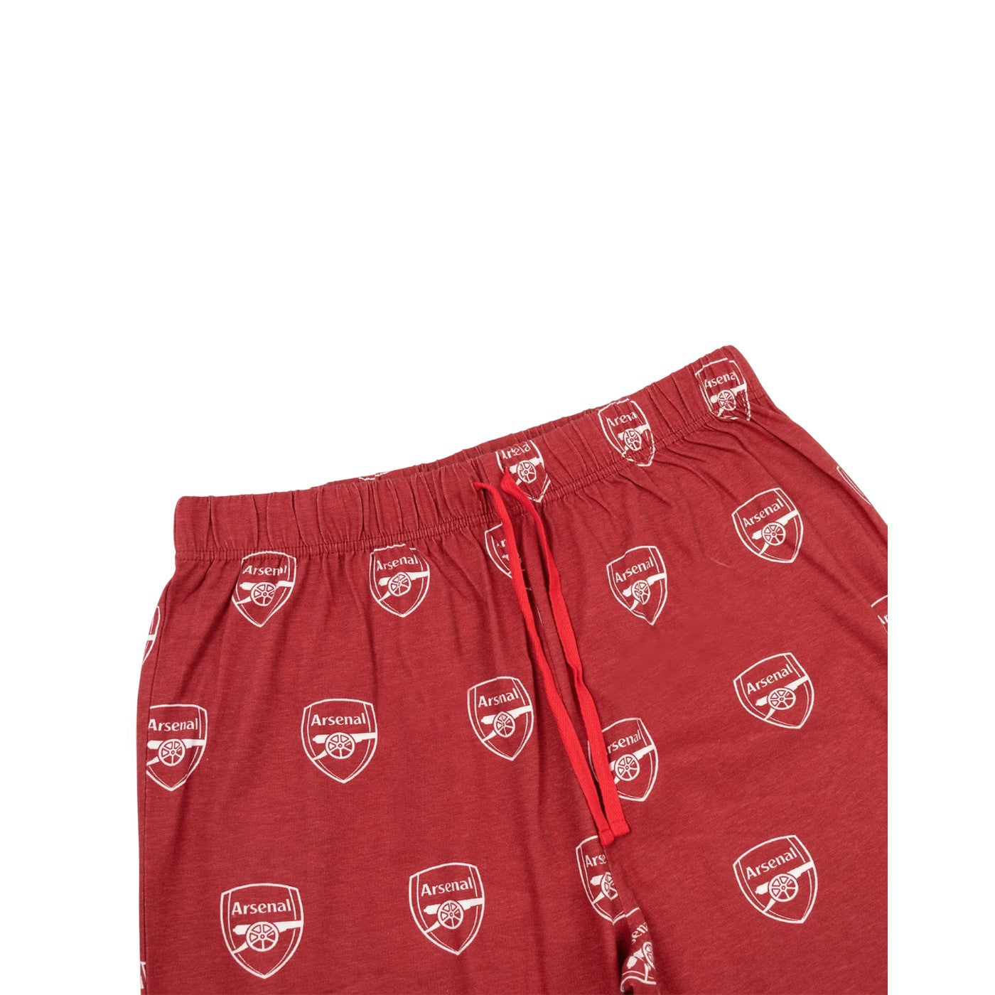 Red - Close up - Arsenal FC Mens Crest Short-Sleeved Long Pyjama Set