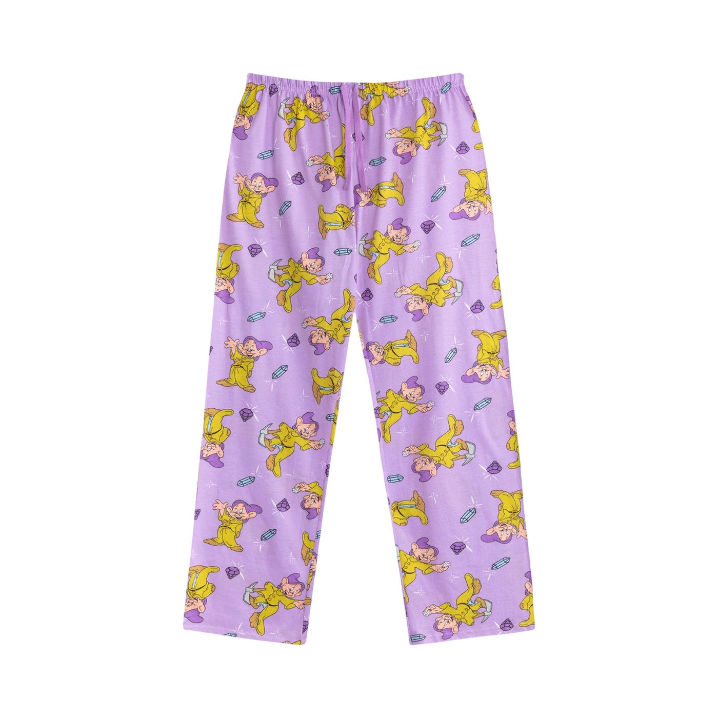 Grey-Purple - Lifestyle - Snow White And The Seven Dwarfs Womens-Ladies Dopey Short-Sleeved Long Pyjama Set