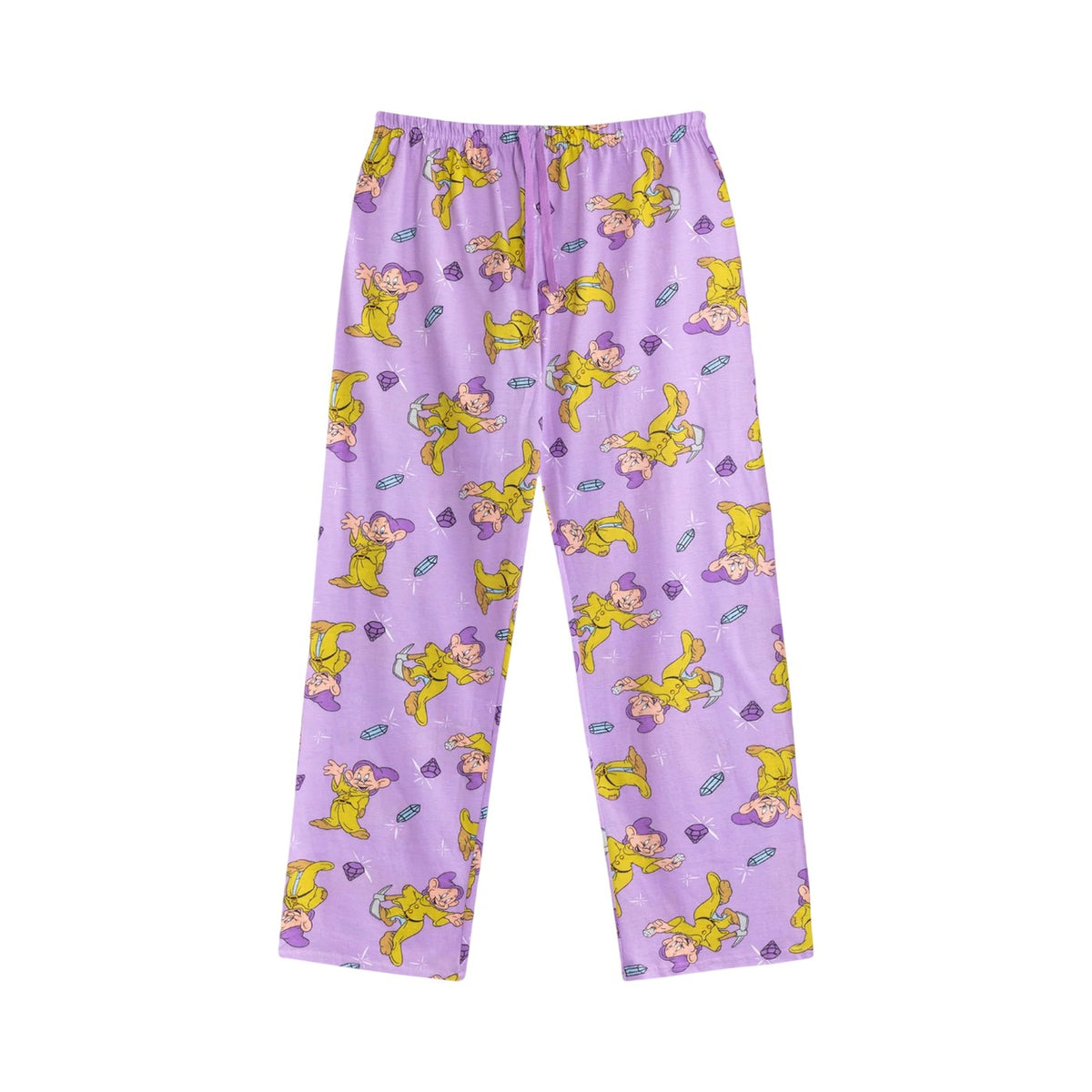 Grey-Purple - Lifestyle - Snow White And The Seven Dwarfs Womens-Ladies Dopey Short-Sleeved Long Pyjama Set