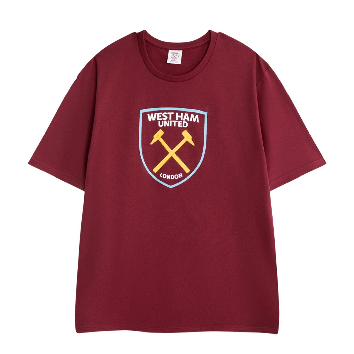 Claret - Back - West Ham United FC Unisex Adult Crest Short-Sleeved Long Pyjama Set