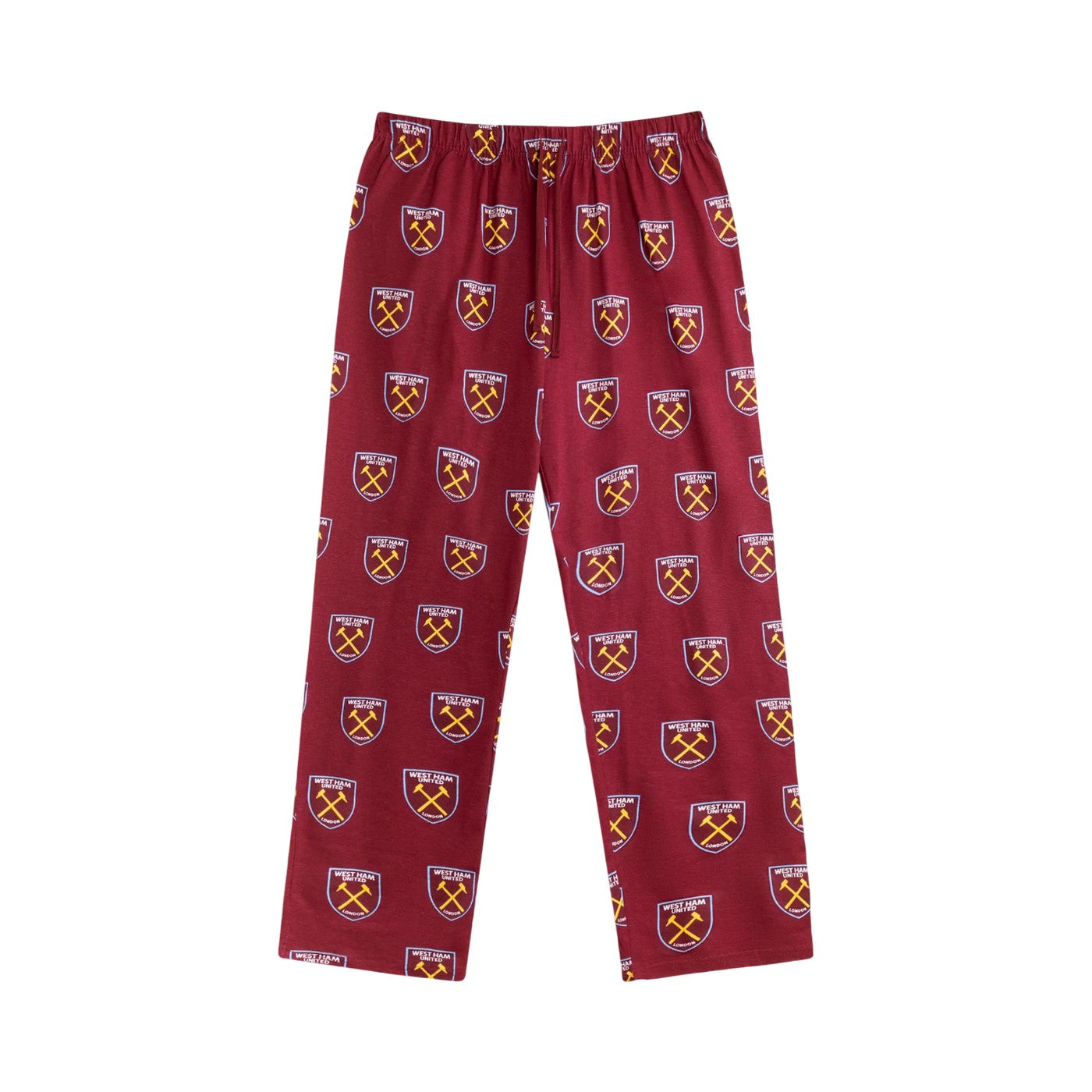 Claret - Lifestyle - West Ham United FC Unisex Adult Crest Short-Sleeved Long Pyjama Set