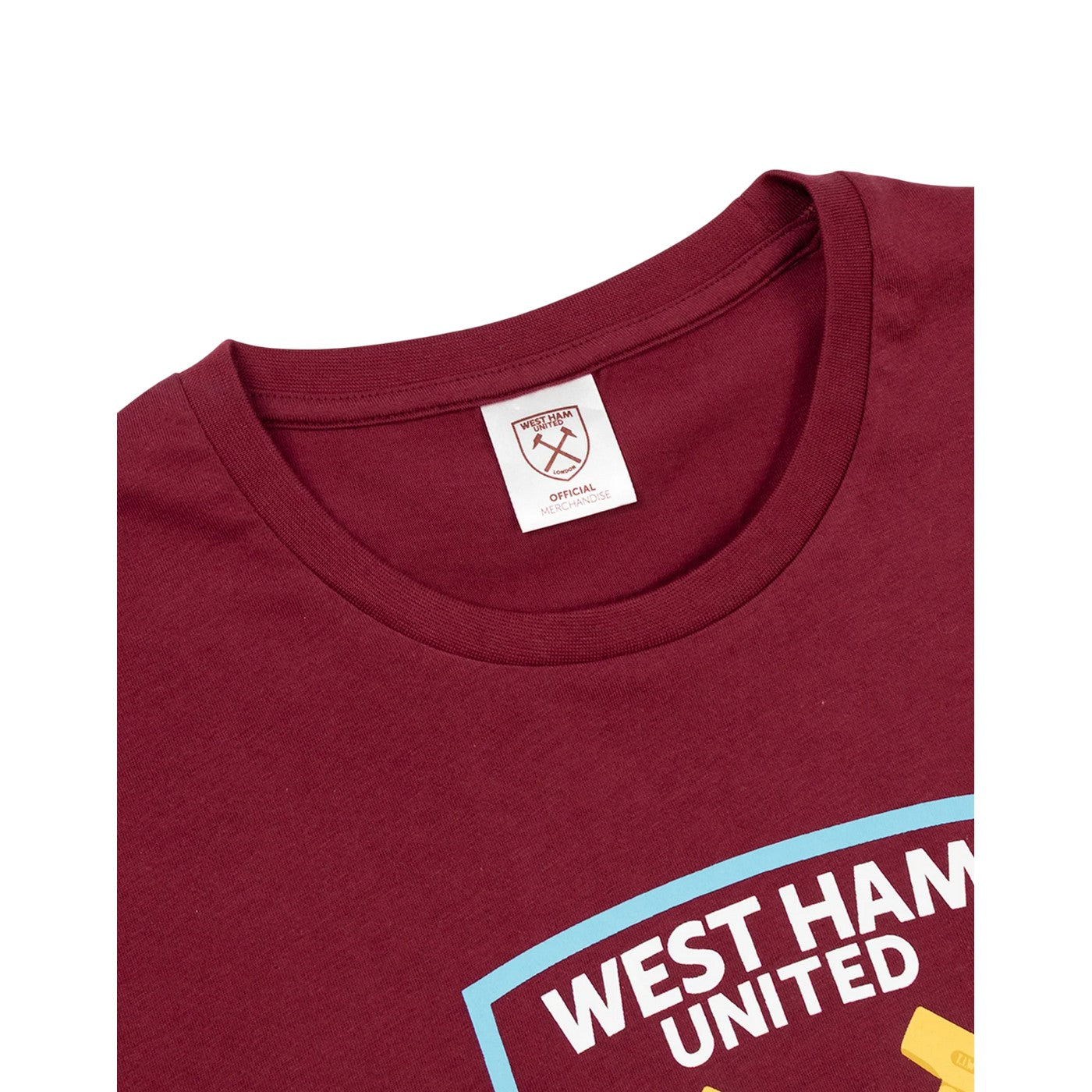 Claret - Pack Shot - West Ham United FC Unisex Adult Crest Short-Sleeved Long Pyjama Set