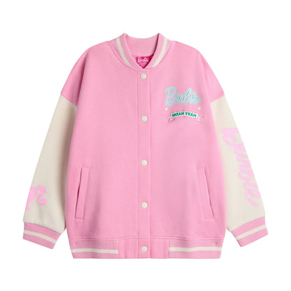Pink - Front - Barbie Girls Dream Team Varsity Jacket