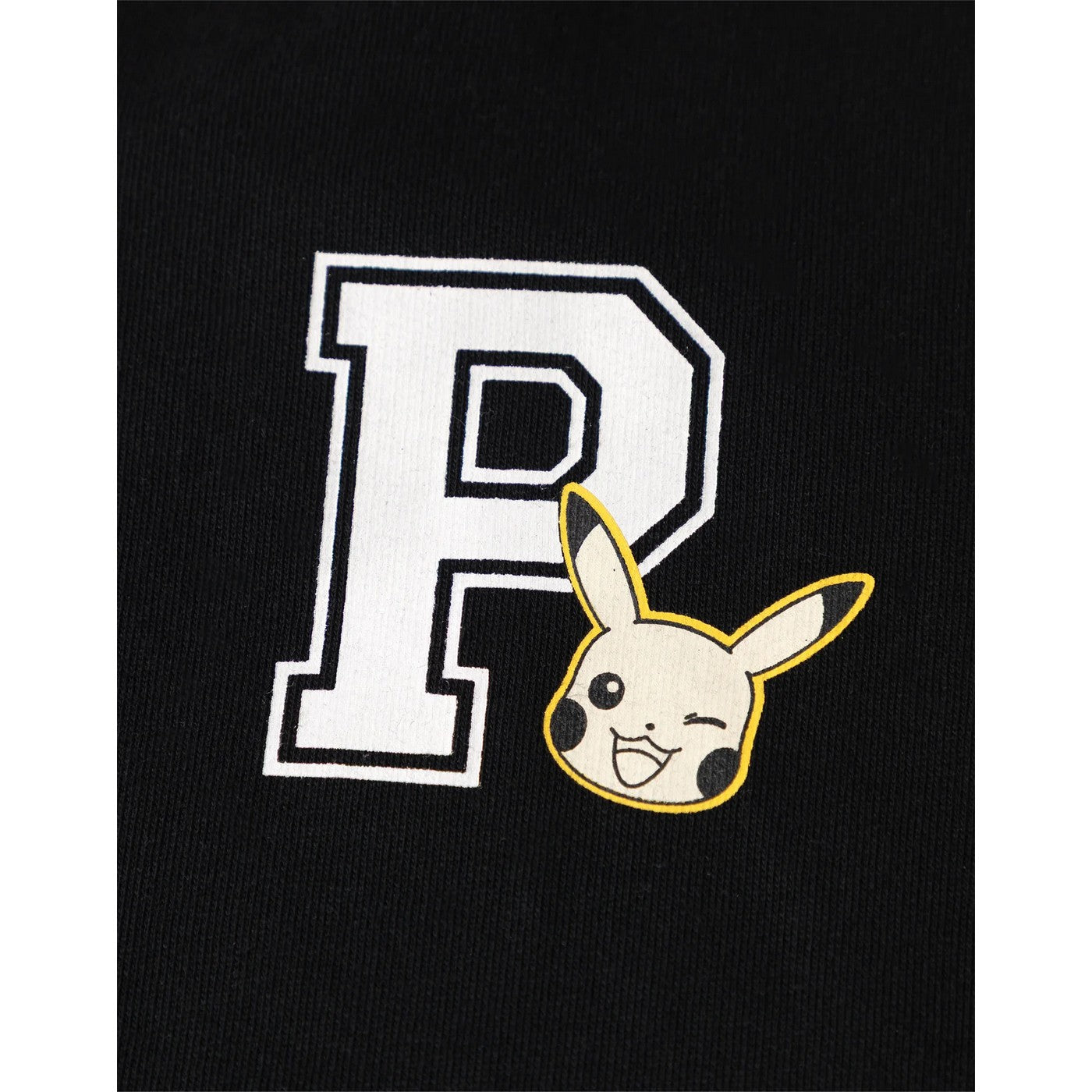 Black Solid - Close up - Pokemon Boys Pikachu Varsity Jacket