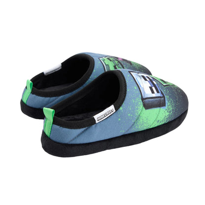 Multicoloured - Back - Minecraft Boys Graffiti Slip-on Slippers