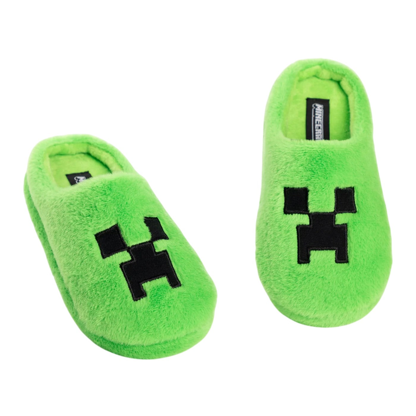 Green-Grey - Back - Minecraft Boys Creeper Printed Slippers