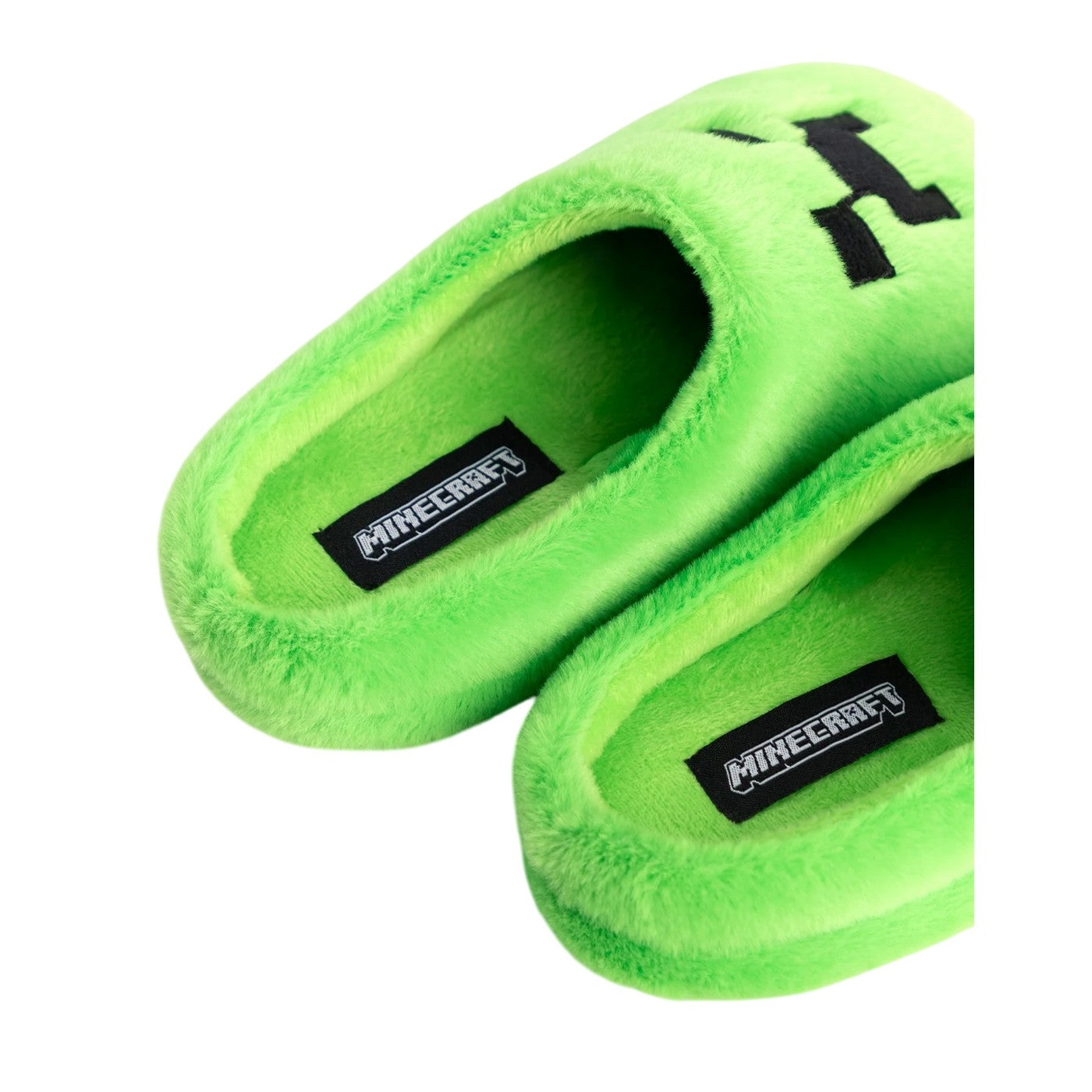 Green-Grey - Side - Minecraft Boys Creeper Printed Slippers