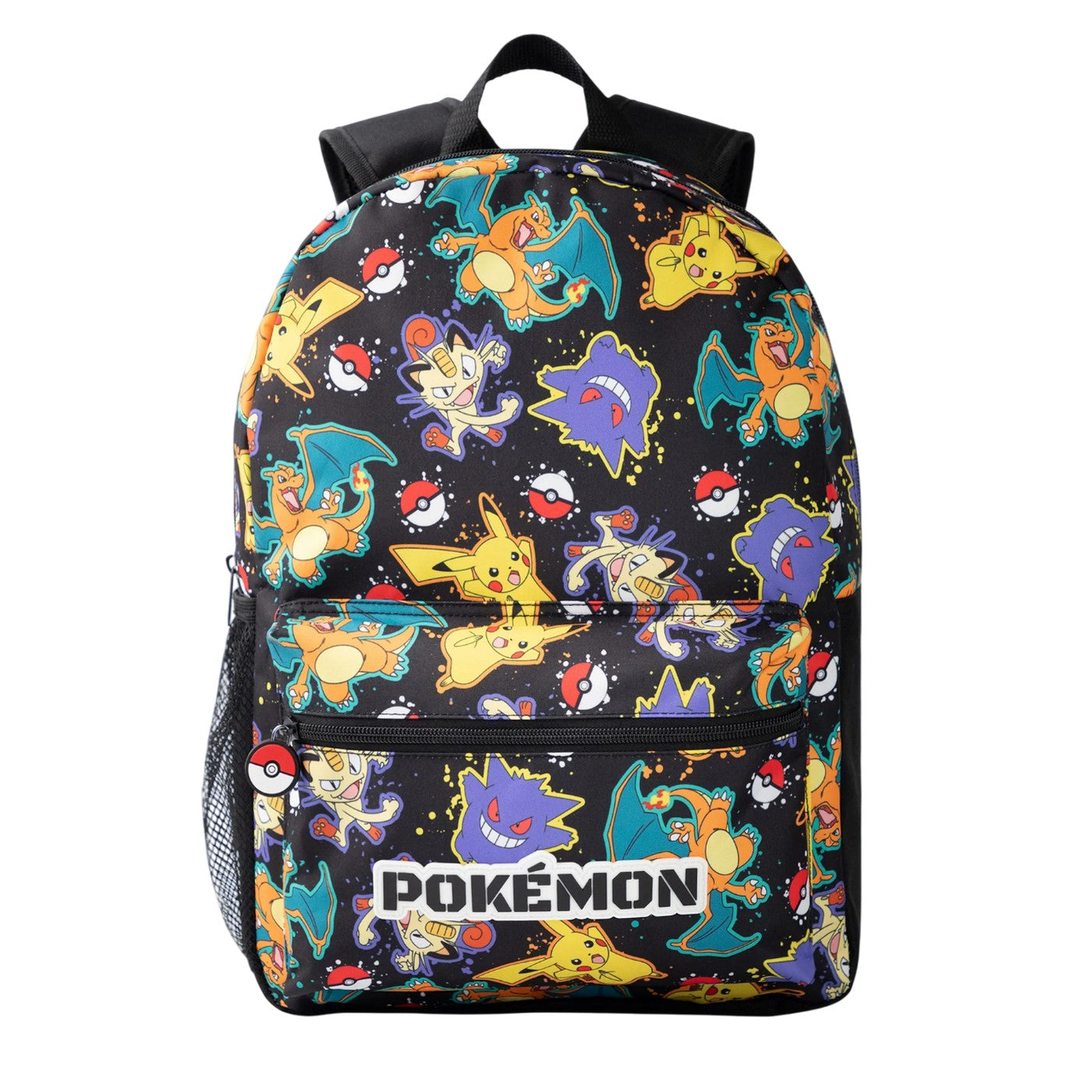 Black - Front - Pokemon Childrens-Kids Character All-Over Print Backpack