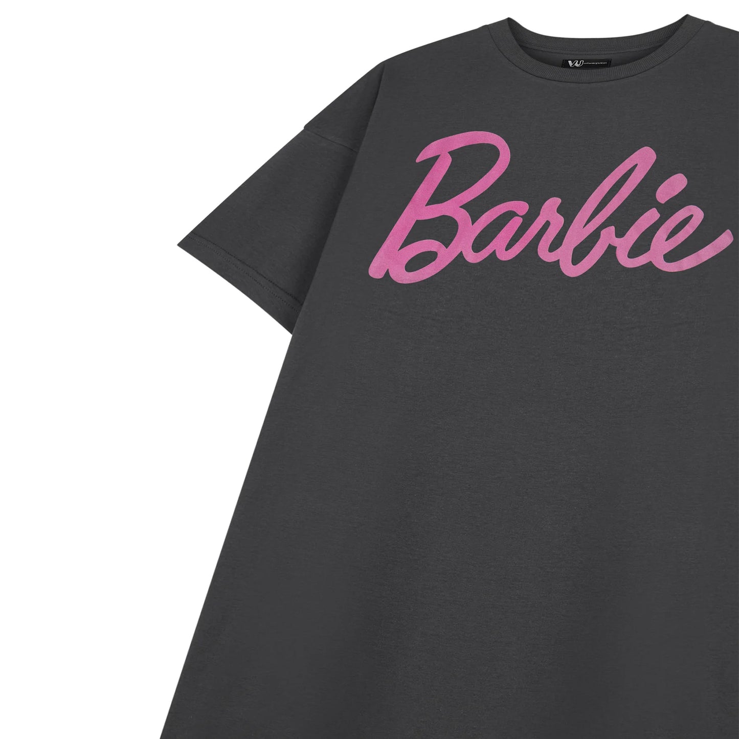 Grey - Side - Barbie Womens-Ladies Logo T-Shirt Dress