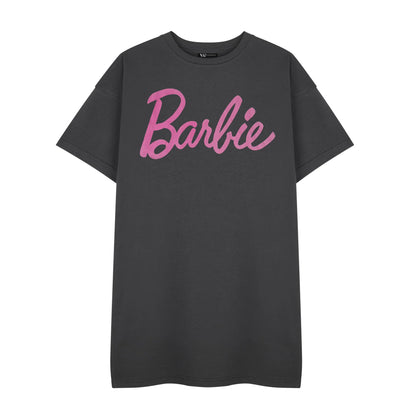 Grey - Front - Barbie Womens-Ladies Logo T-Shirt Dress